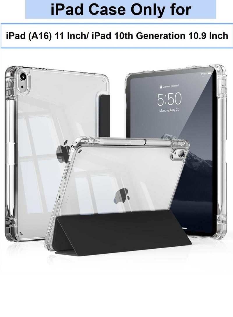 Abania Case for iPad (A16) 11th 11 inch 2025 Gen iPad 11 Case/Case For iPad 10th Gen Case 2022 iPad 10 Case Slim Stand Clear Transparent Shell Back with Pencil Holder Smart Cover for 11" iPad 11th 2025/10.9"iPad 10th Gen 2022 - Image 1